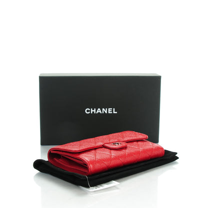 Chanel Caviar Quilted Large Flap Wallet Red 4 of 8