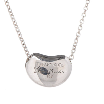Tiffany Sterling Silver 9mm Elsa Peretti Bean Pendant Necklace 4 of 6
