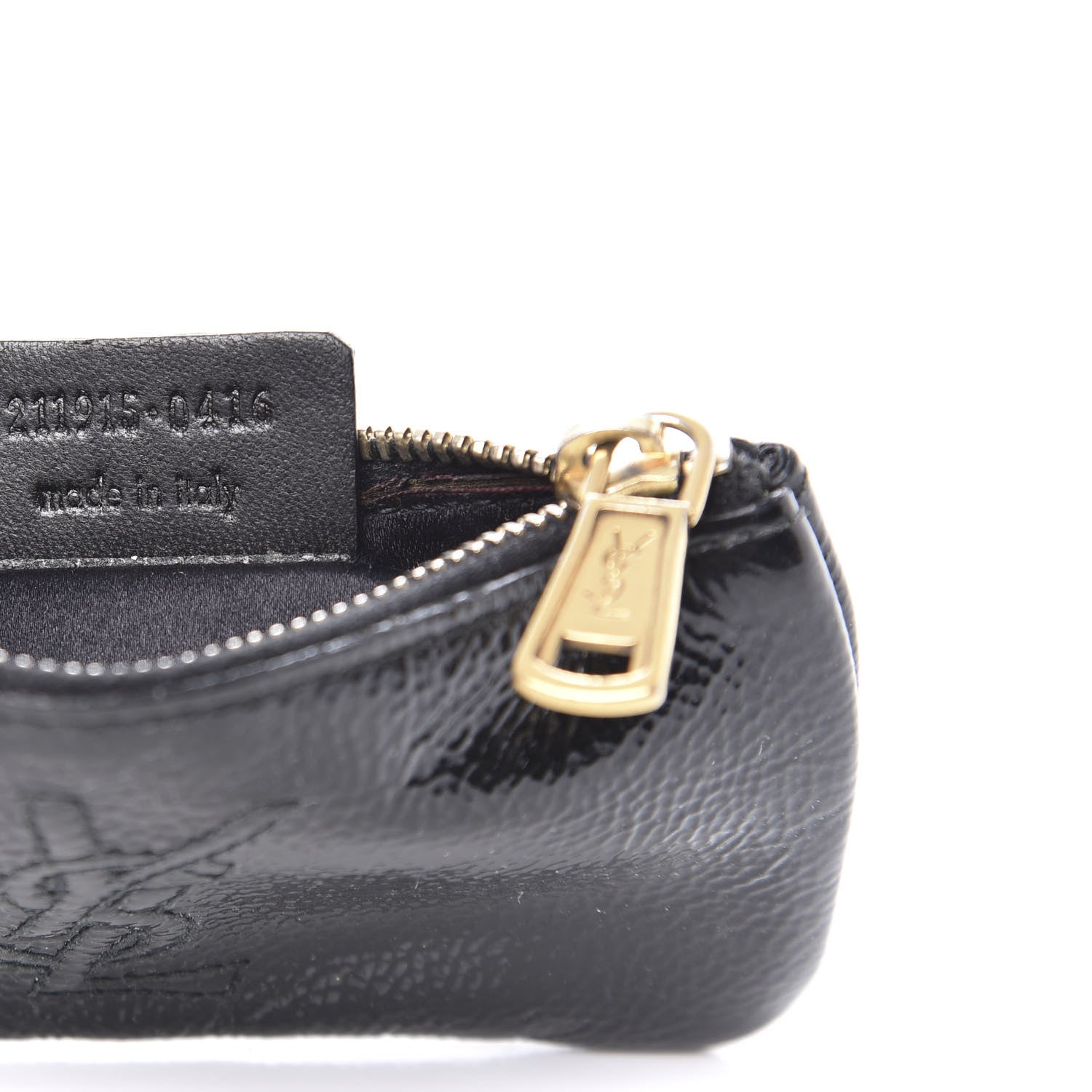 Saint Laurent Textured Patent Monogram Pouch Black 10 of 10