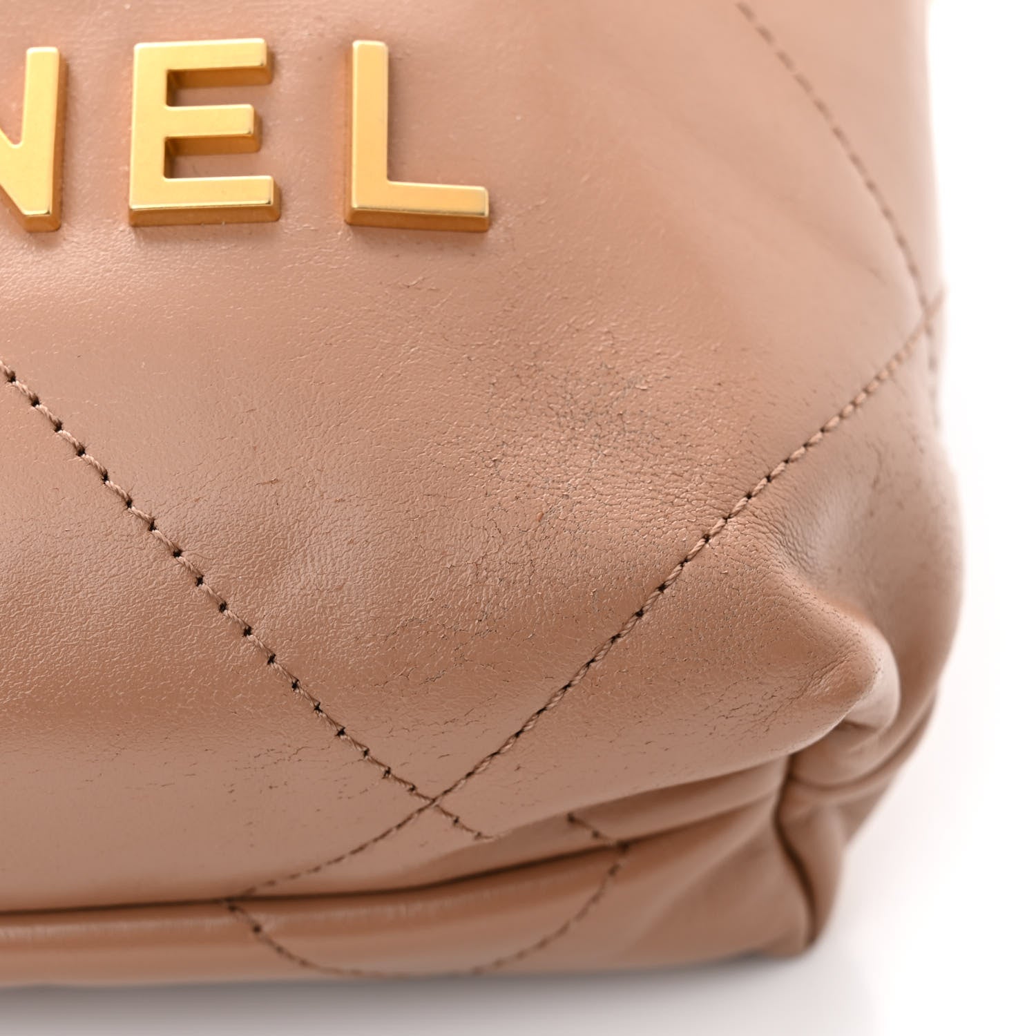 Chanel Shiny Calfskin Quilted Mini Chanel 22 Dark Beige 11 of 13
