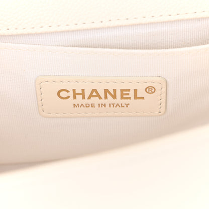Chanel Caviar Quilted Small Boy Flap White 6 of 10