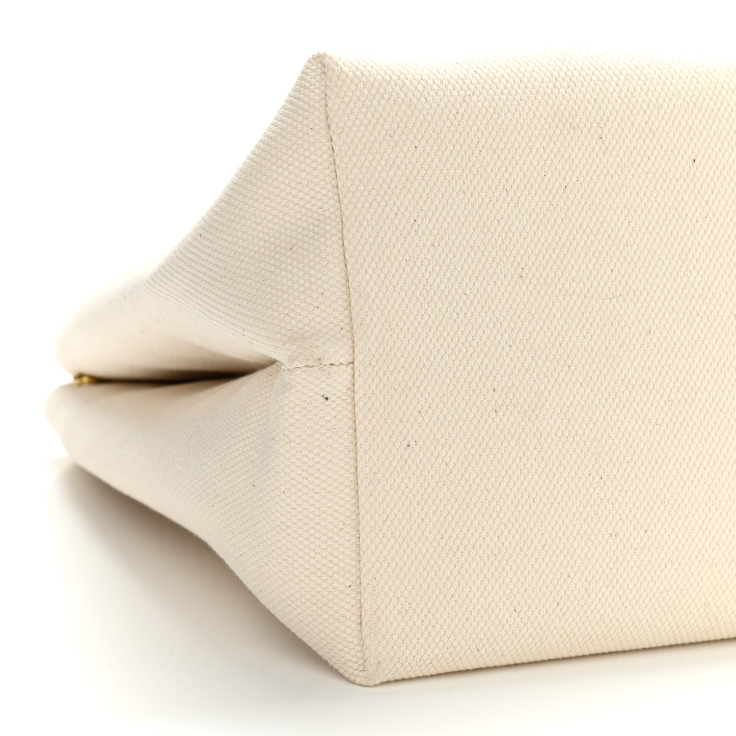 Canvas Calfskin Horizontal Cabas Natural Tan