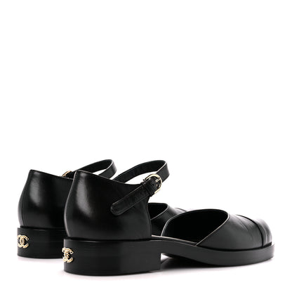 Chanel Shiny Goatskin Mary Jane Flats 40 Black 4 of 9