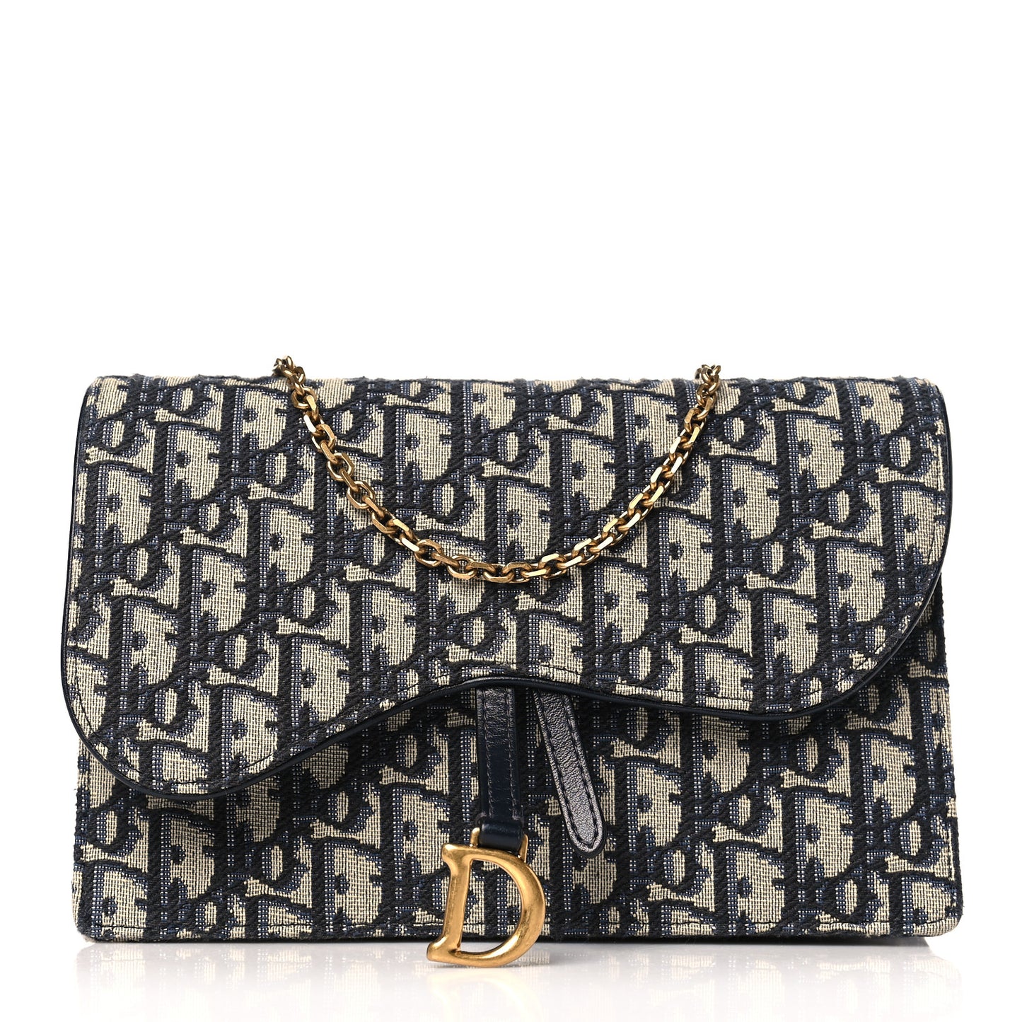 Oblique Saddle Chain Pouch Blue