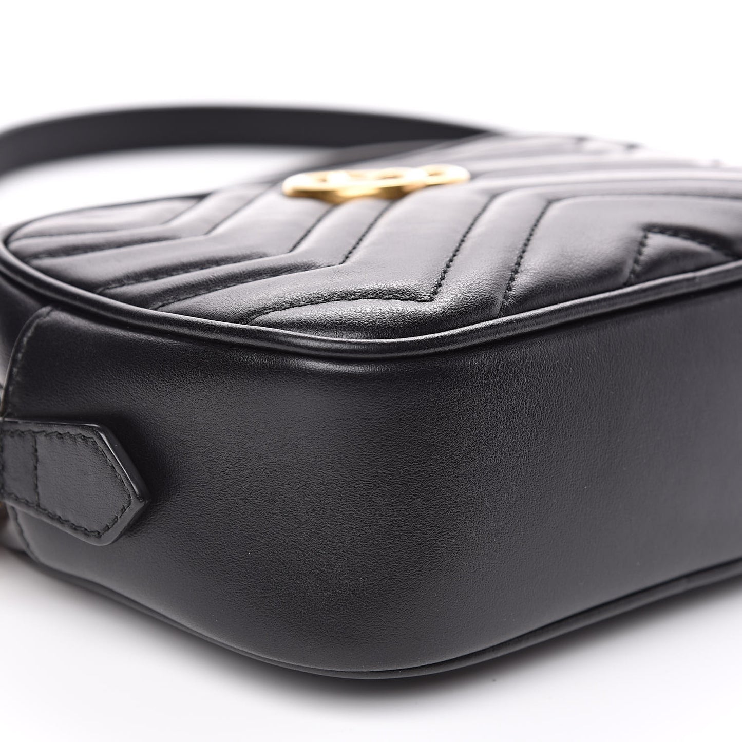 Calfskin Matelasse Mini GG Marmont Chain Shoulder Bag Black