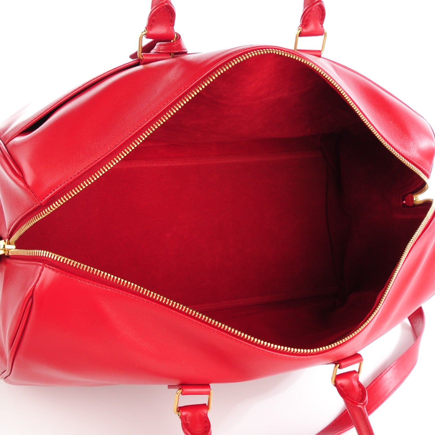 Saint Laurent Calfskin Classic Duffle 12 Bag Red 5 of 7