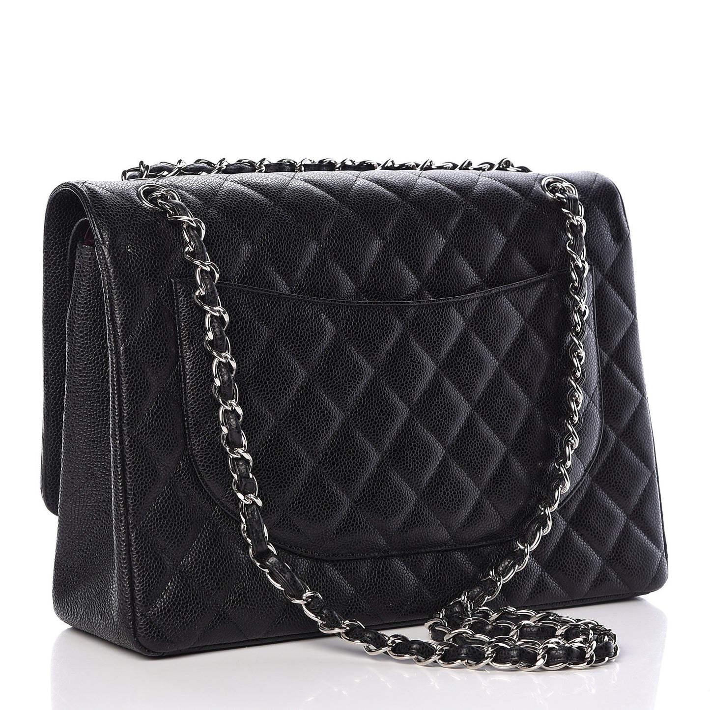 Caviar Quilted Maxi Double Flap Black