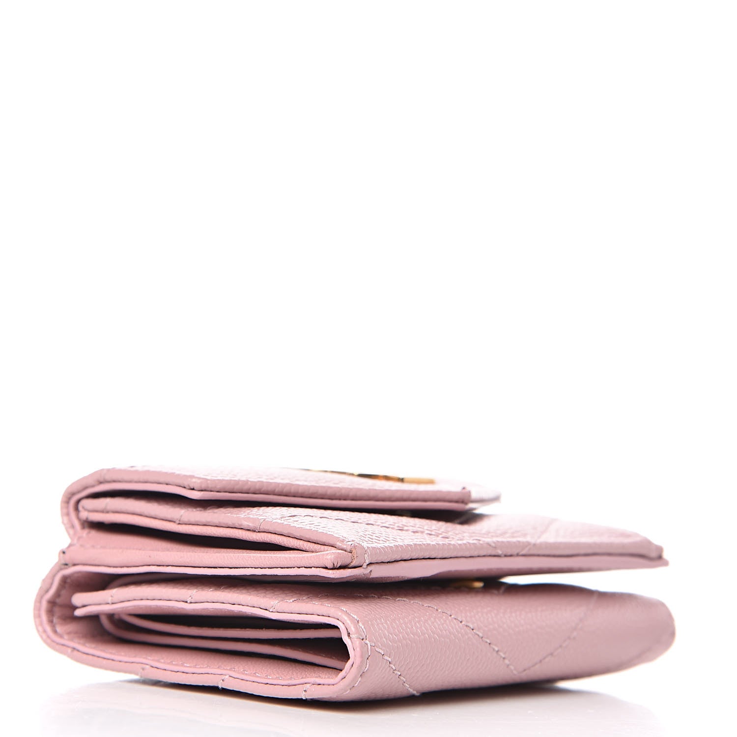 Saint Laurent Grain De Poudre Matelasse Chevron Monogram Tiny Wallet Tender Pink 4 of 8