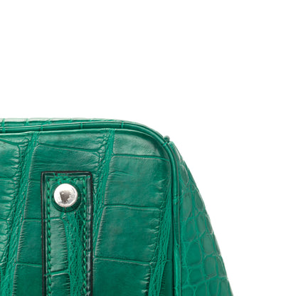 Hermes Matte Alligator Birkin 35 Malachite 12 of 18