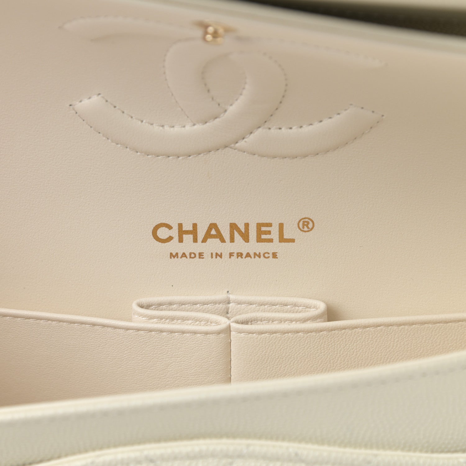 Chanel Caviar Quilted Medium Double Flap White 6 of 11