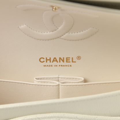 Chanel Caviar Quilted Medium Double Flap White 6 of 11