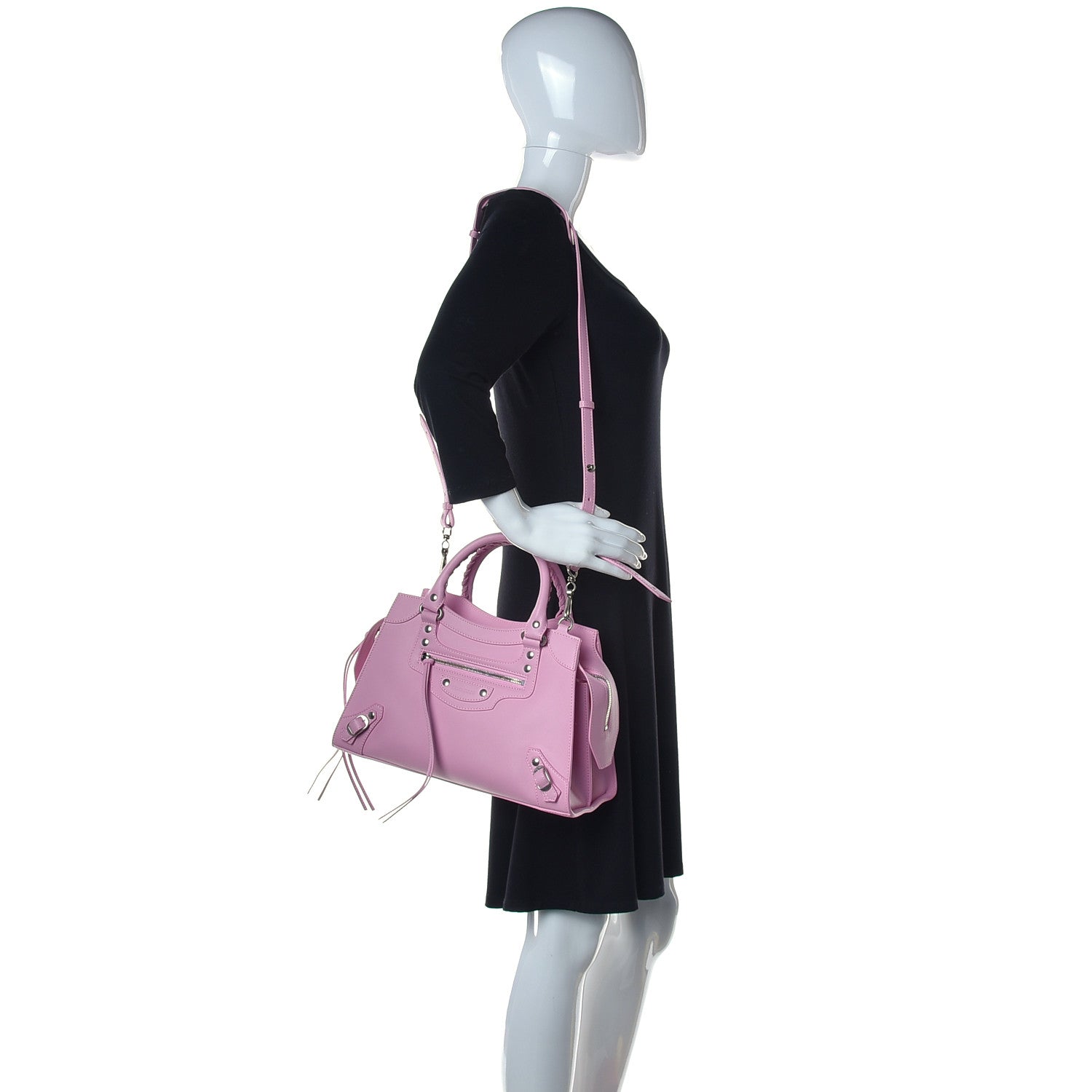 Balenciaga Smooth Calfskin Neo Classic Silver Hardware S City Candy Pink 2 of 15