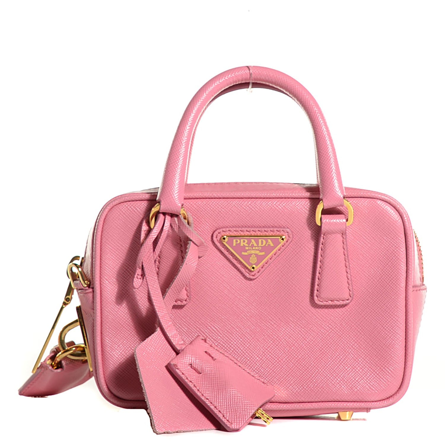 Prada Saffiano Lux Mini Top Handle Crossbody Bag Geranio 1 of 11