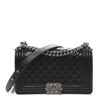 Chanel Calfskin Quilted Medium Boy Flap Black 1 of 11