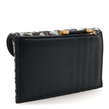 Christian Dior Oblique Saddle Card Holder Blue 3 of 6