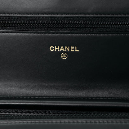 Chanel Patent Calfskin Quilted Boy Wallet On Chain WOC Black 6 of 9