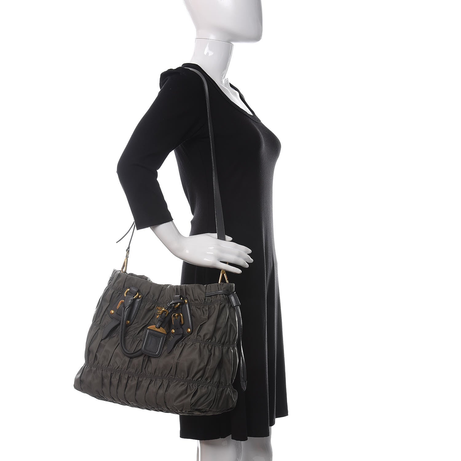 Prada Tessuto Nylon Gaufre Tote Mercurio 2 of 15