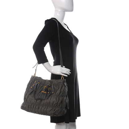 Prada Tessuto Nylon Gaufre Tote Mercurio 2 of 15
