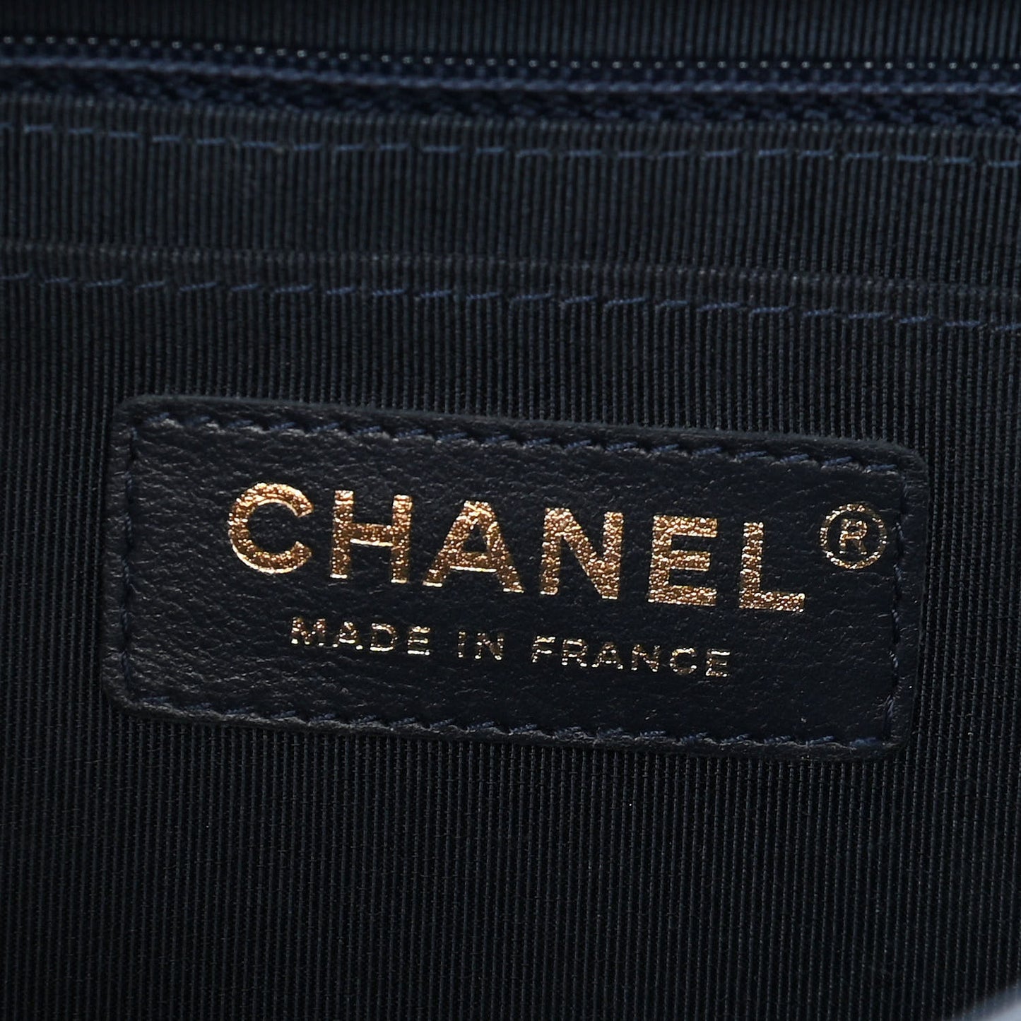 Calfskin Chevron Quilted Small Statement Flap Navy