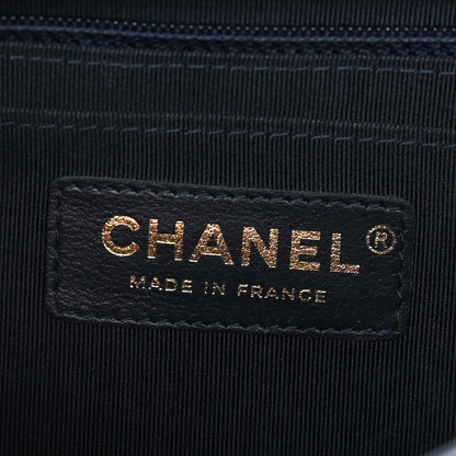 Chanel Calfskin Chevron Quilted Small Statement Flap Navy 5 of 9