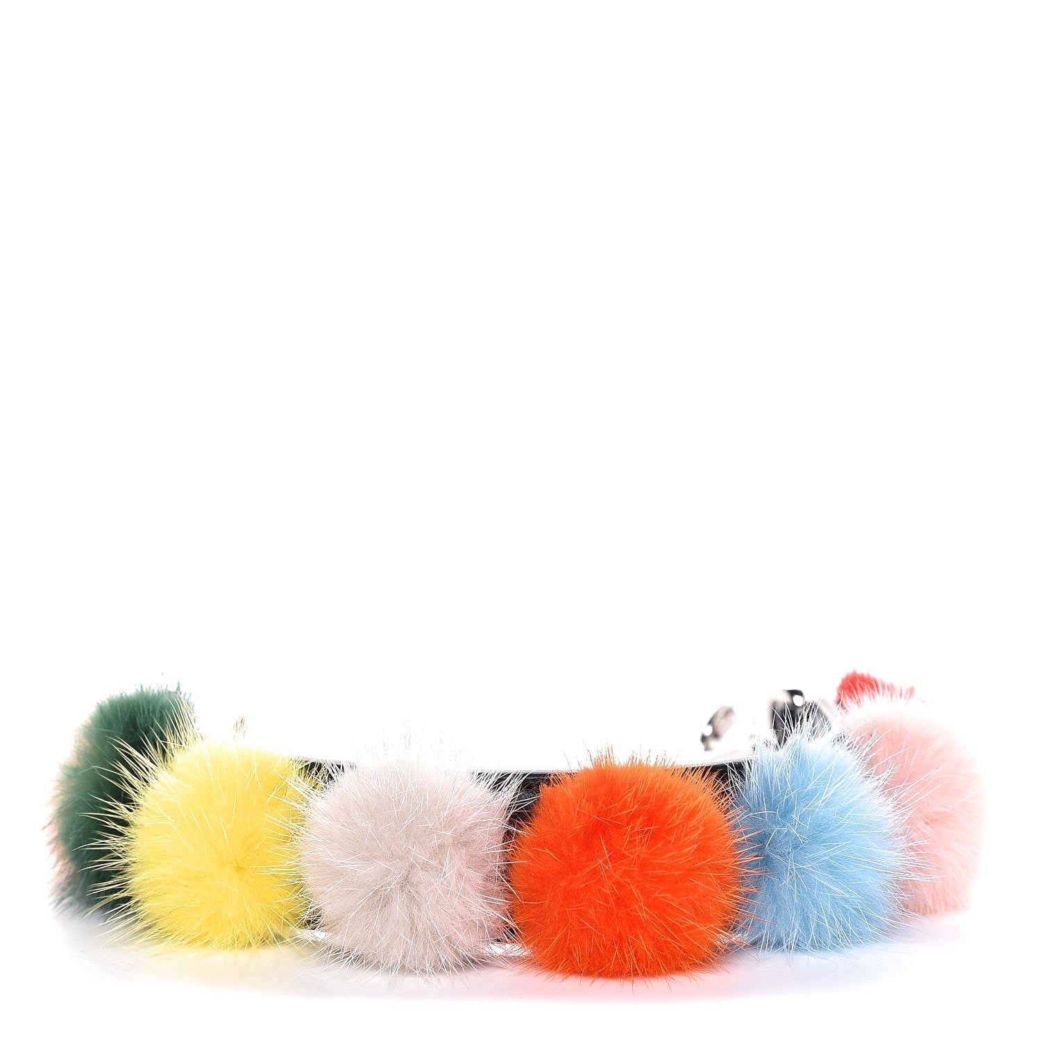 Fendi Mink Fur Pom Pom Mini Strap You Black Multicolor 1 of 5