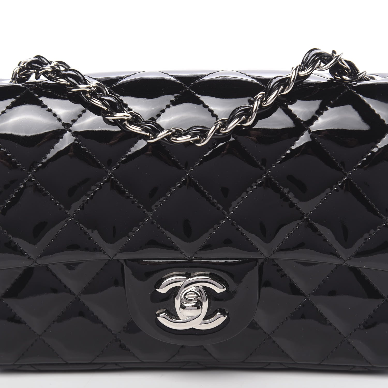 Chanel Patent Calfskin Quilted Mini Rectangular Flap Black 8 of 10