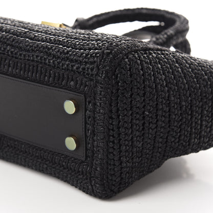 Saint Laurent Raffia Baby Monogram Downtown Cabas Black 7 of 10