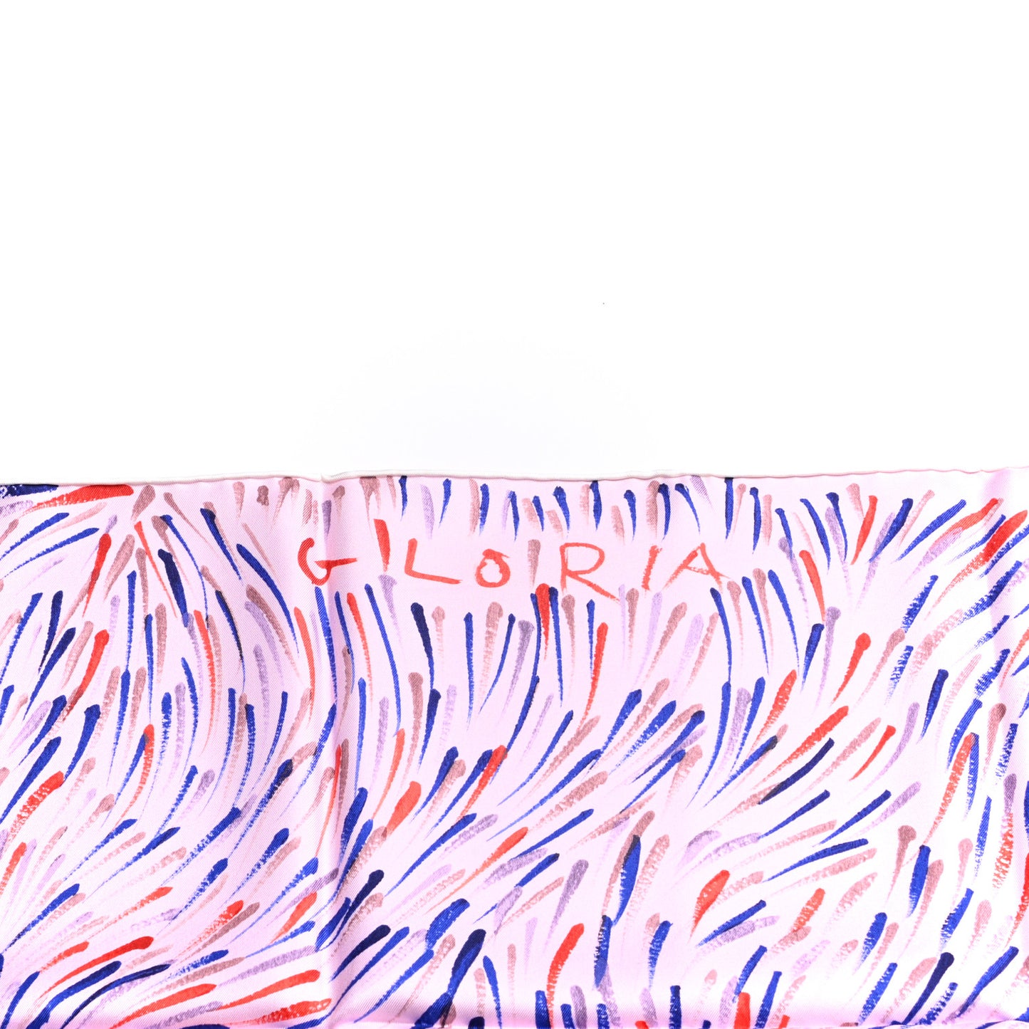 Silk Le Reve De Gloria Scarf 90 Rose Bleu Vif Rouge