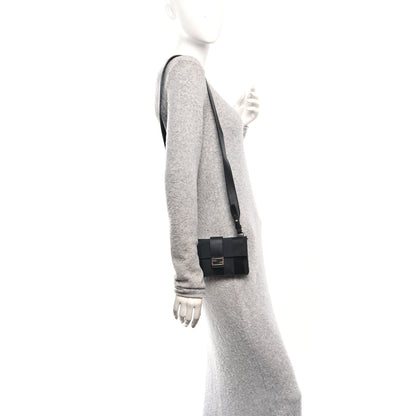 Fendi Recycled Nylon Vitello Grace Light Pequin Baguette Belt Pouch Black 2 of 12