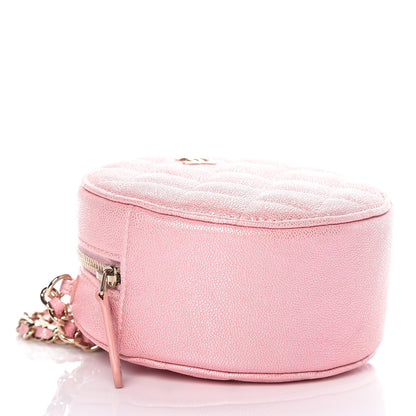Chanel Iridescent Caviar Quilted Round Clutch With Chain Pink 4 of 8