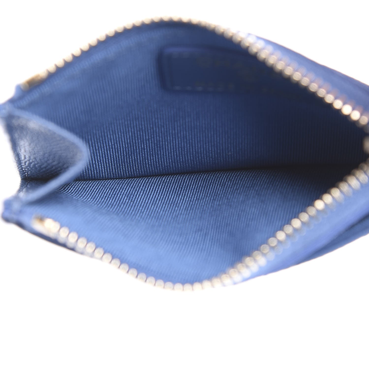 Chanel Caviar Quilted CC Zip Card Holder Blue 5 of 8