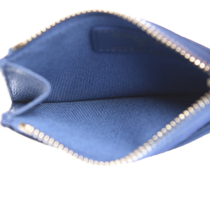 Chanel Caviar Quilted CC Zip Card Holder Blue 5 of 8