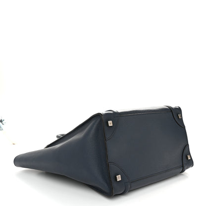 Celine Drummed Calfskin Mini Luggage Blue 4 of 13