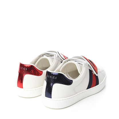 Gucci Calfskin Ayers Web Blind for Love Embroidered Mens Ace Sneakers 10.5 White 4 of 10