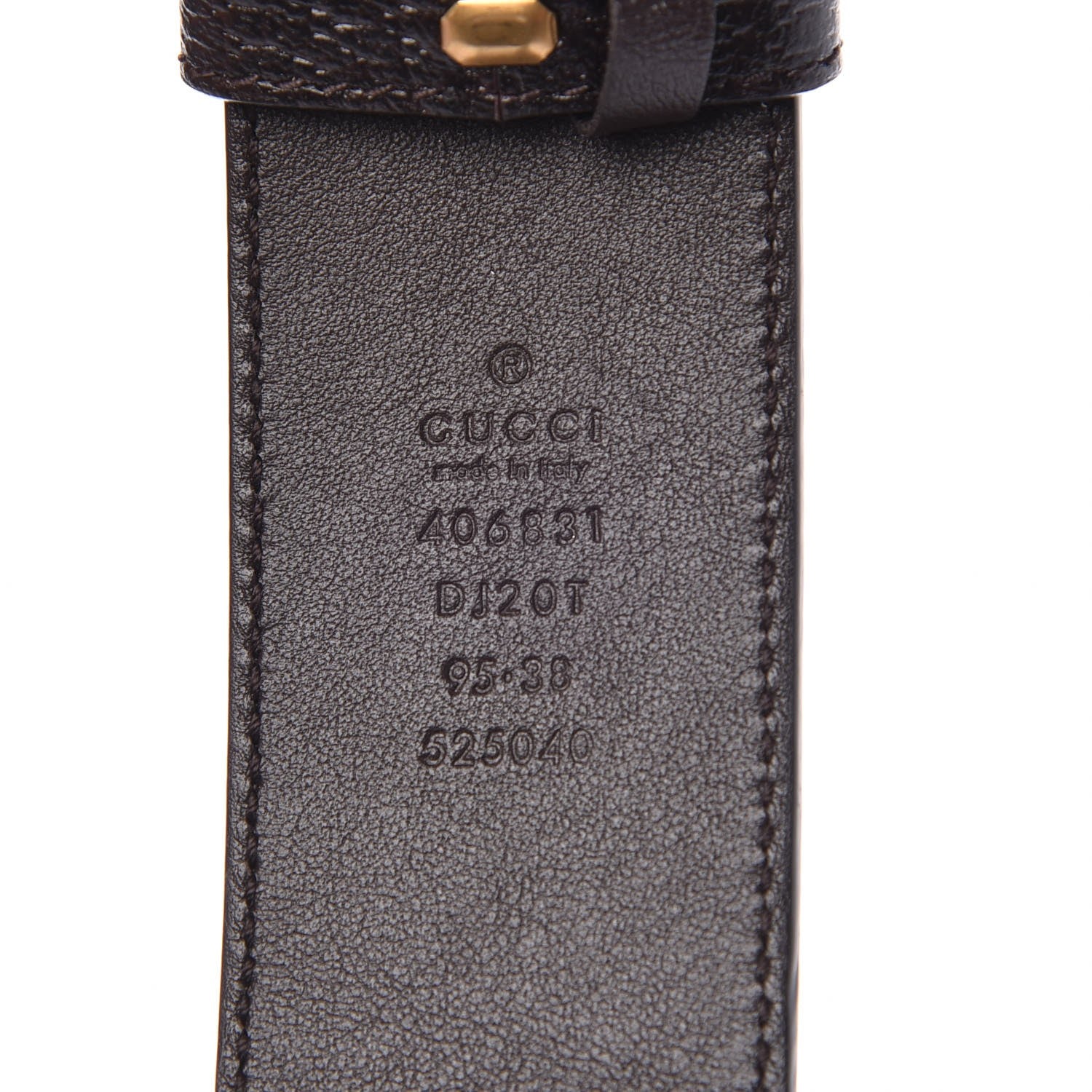 Gucci Textured Dollar Calfskin Double G 40mm Belt 95 38 Dark Cocoa 4 of 6