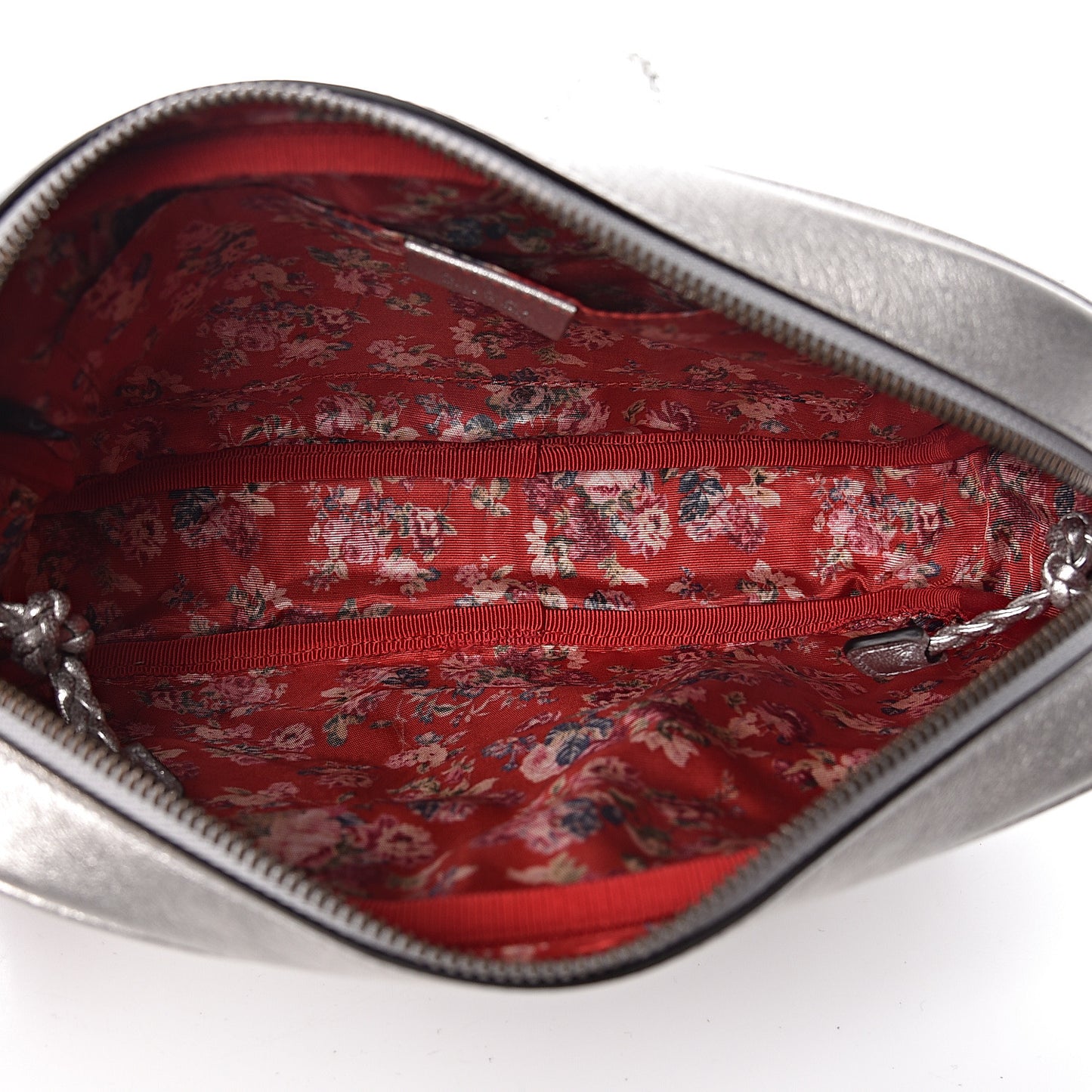 Laminated Nappa Web Trapuntata Small GG Shoulder Bag Argento