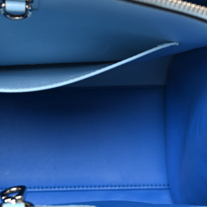 Louis Vuitton Calfskin City Steamer PM Silver Blue 5 of 9