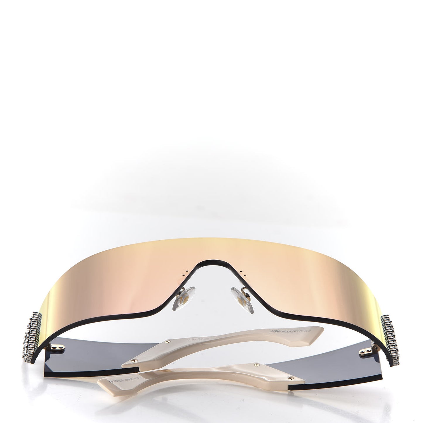 Mirrored Crystal Embellished FFreedom Shield Sunglasses FF 0382/S Pink
