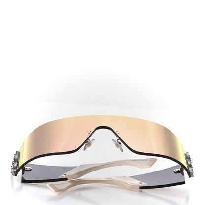 Fendi Mirrored Crystal Embellished FFreedom Shield Sunglasses FF 0382/S Pink 8 of 9
