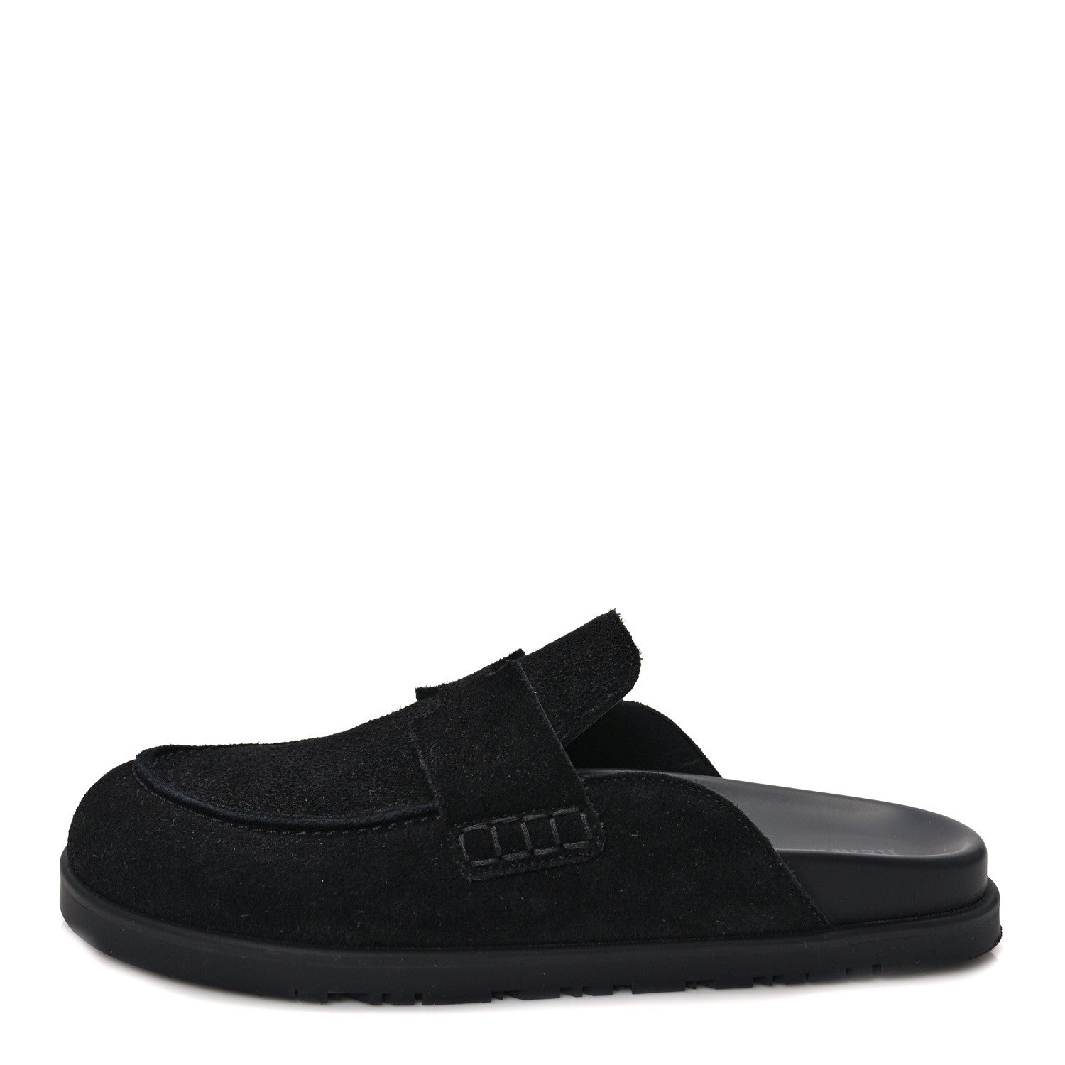 Hermes Suede Calfskin Go Mules 40 Black 1 of 8
