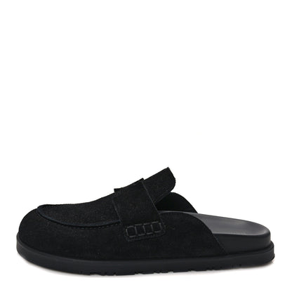 Hermes Suede Calfskin Go Mules 40 Black 1 of 8