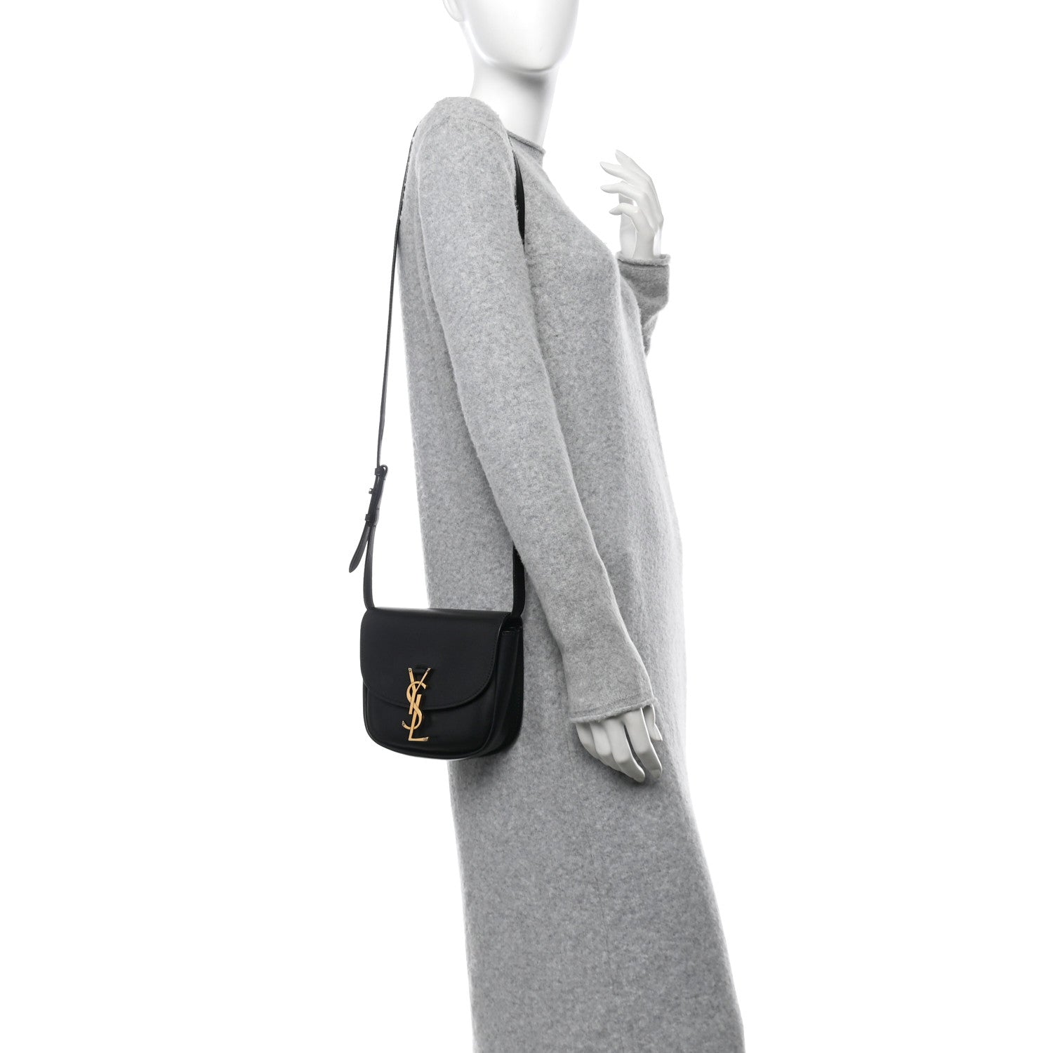 Saint Laurent Smooth Calfskin Classic Monogram Small Kaia Satchel Black 2 of 9