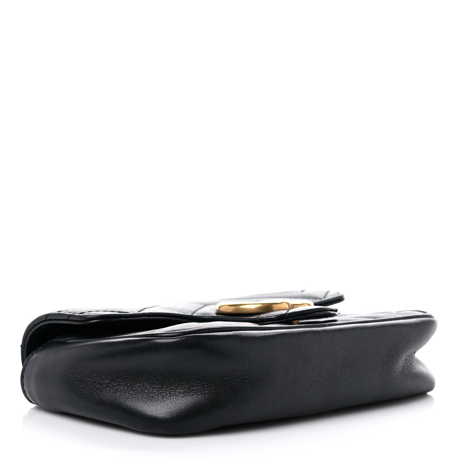 Gucci Calfskin Matelasse Super Mini GG Marmont Shoulder Bag Black 4 of 13