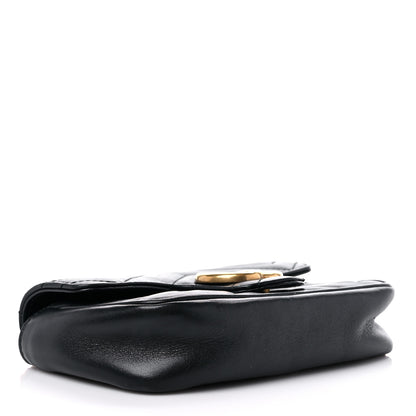 Gucci Calfskin Matelasse Super Mini GG Marmont Shoulder Bag Black 4 of 13