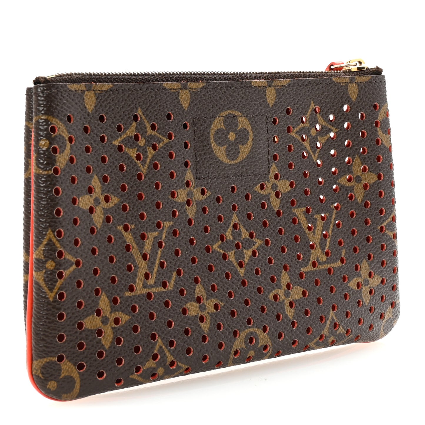 Monogram Perforated Pochette Plat Orange