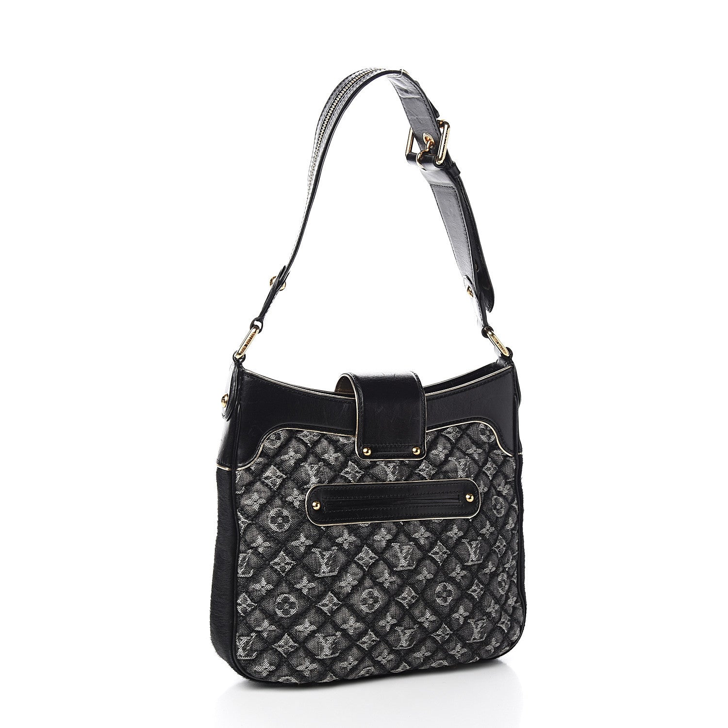 Louis Vuitton Denim Quilted Monogram Musette Black 2 of 11