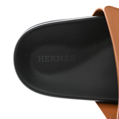 Hermes Calfskin Womens Chypre Sandals 37.5 Naturel 6 of 9