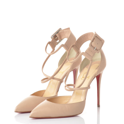 Christian Louboutin Shiny Nappa Suzanna 100 Pumps 40 Nude 3 of 7