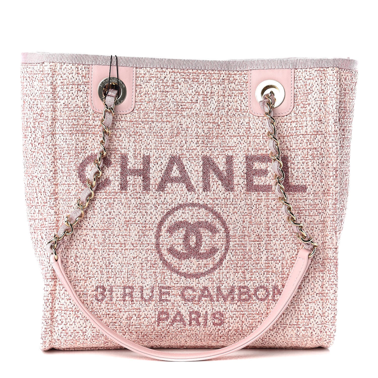 Chanel Woven Straw Raffia Mini Deauville Tote Pink 1 of 9
