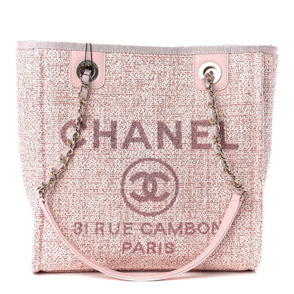 Chanel Woven Straw Raffia Mini Deauville Tote Pink 1 of 9